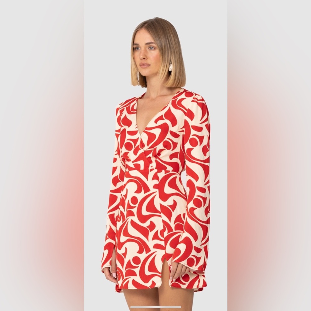 The Wolf Gang Goldie Dress (Mini wrap 70’s flare)